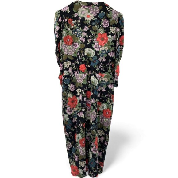 Rebecca Taylor Lua Dress 3/4 Sleeve Black Floral Jersey Women's Size - Picture 4 of 11